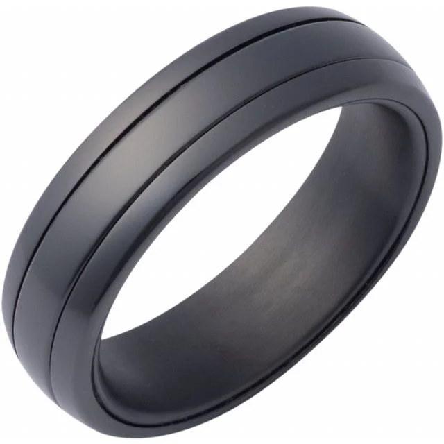 Spinner Inlay Comfort-Fit Half-Round Band