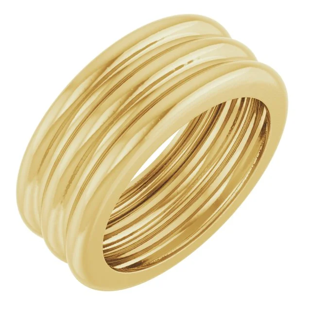Lightweight Grooved Dome Stackable Ring