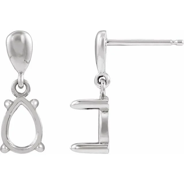 Pear 4-Prong Claw Drop Earrings