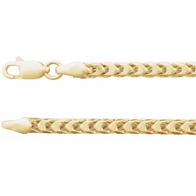 3.4 mm Hollow Diamond-Cut Franco Chain